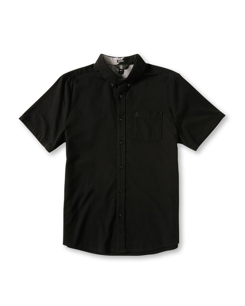 Volcom mens Volcom Men's Everett Oxford Modern Fit Short Sleeve Button Down Shirt, New Black, Large US - Image 3